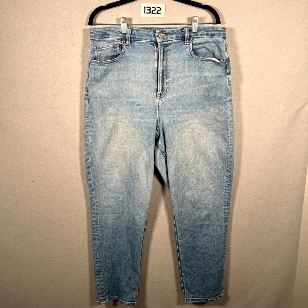 American Eagle Outfitters Jeans Womens 14‎ Blue Denim Stretch Light Wash Tapered